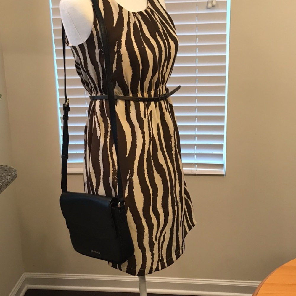 Brown and Tan animal print Chequers Dress Size 4.